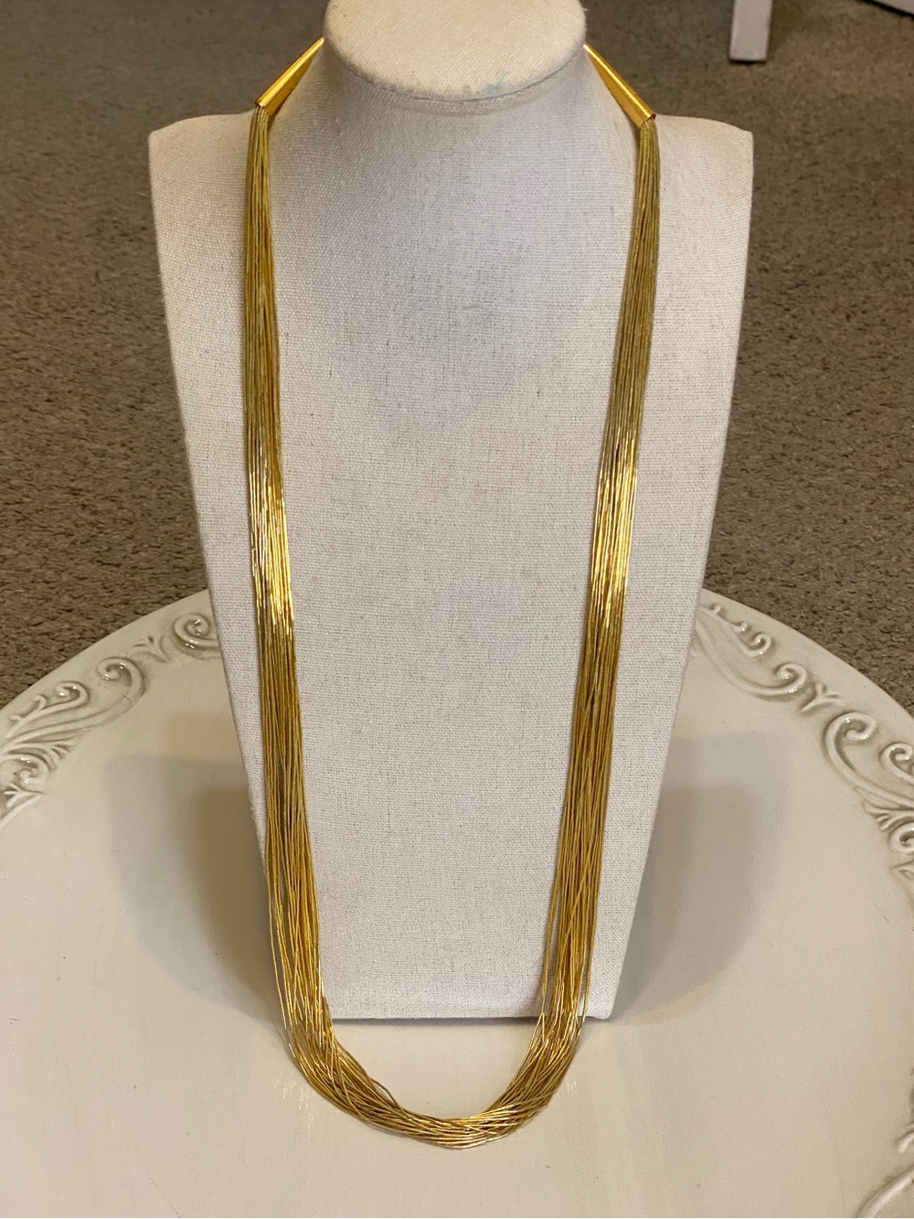 Vintage Liquid Silver Sterling Silver Gold Wash Necklace 925